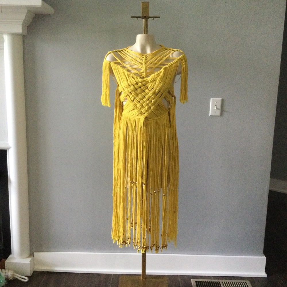 Custom One Of A Kind Fringe Dress/Top Sm/Med